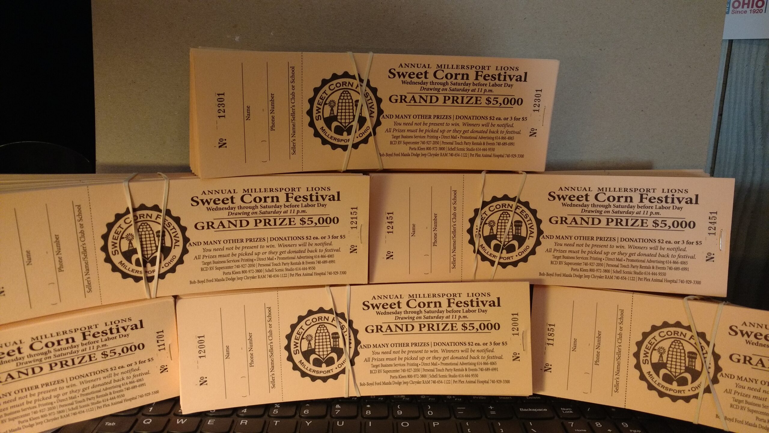 Sweet Corn Festival Major Prize Tickets